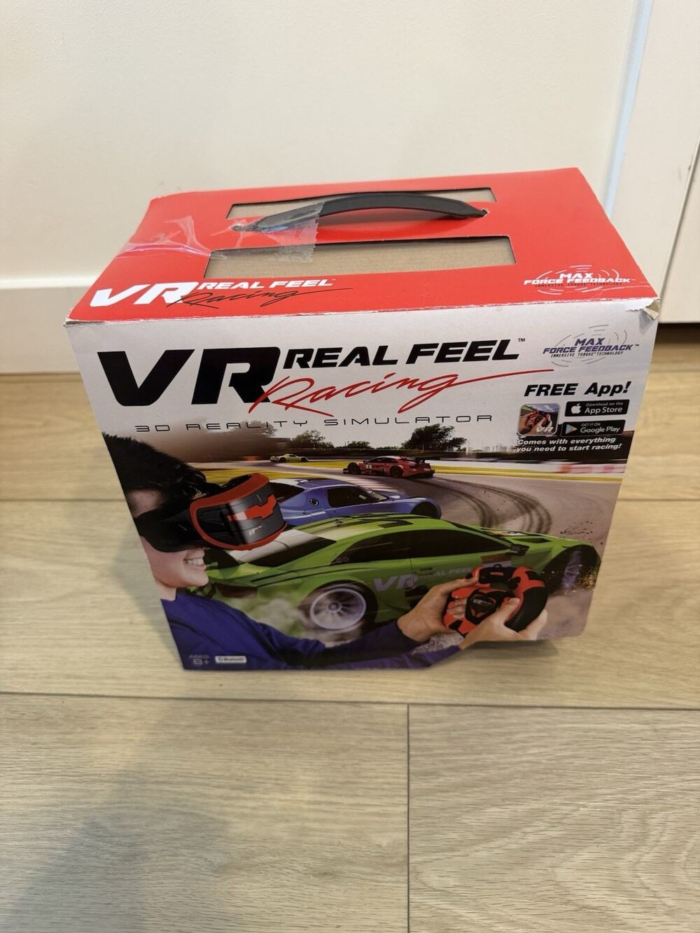 VR Real Feel Virtual Reality Car Racing Gaming System Goggles & Steering Wheel